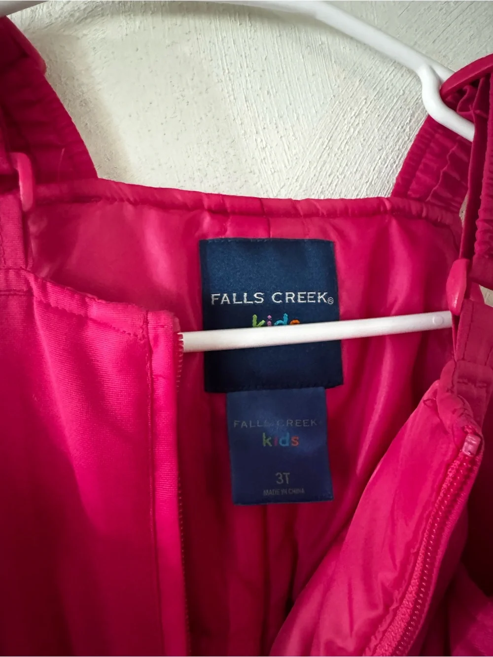 Falls Creek Hot Pink Insulated Kids Snow Overalls